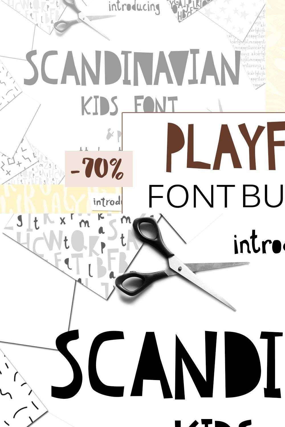 Playful Cute Fun Font Bundle pinterest preview image.