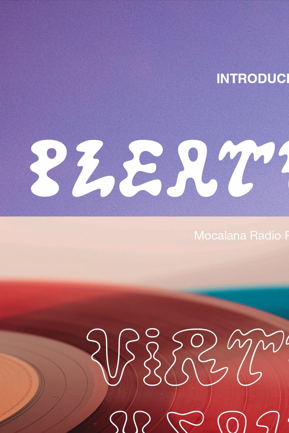 Pleatures - Psychedelic Typeface pinterest preview image.