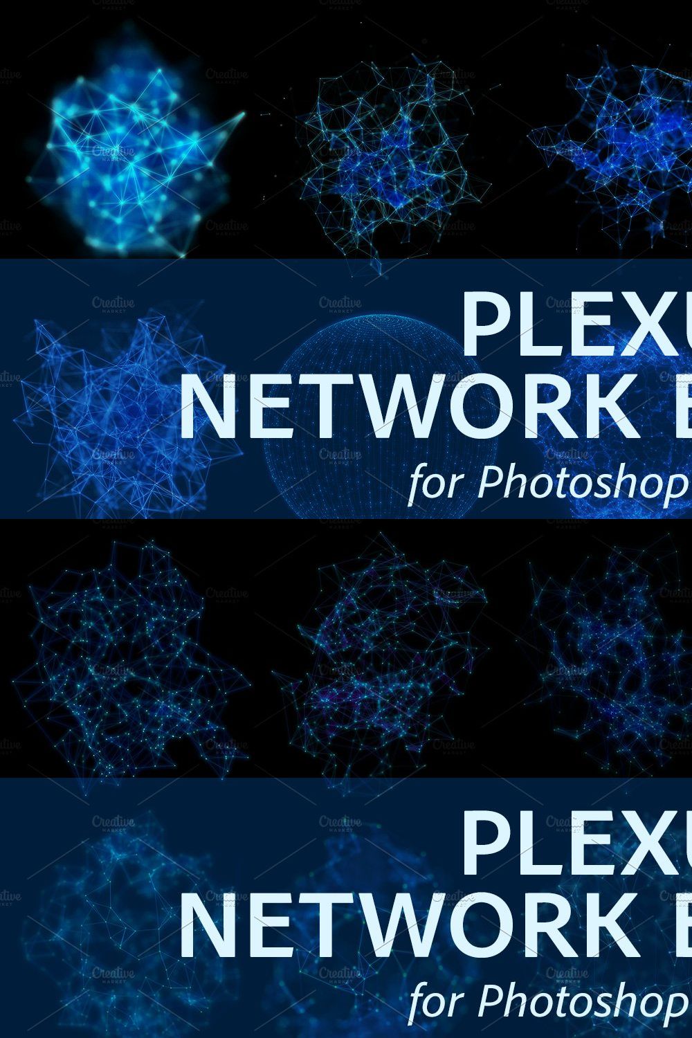 Plexus Network PS Brushes and PNGs pinterest preview image.