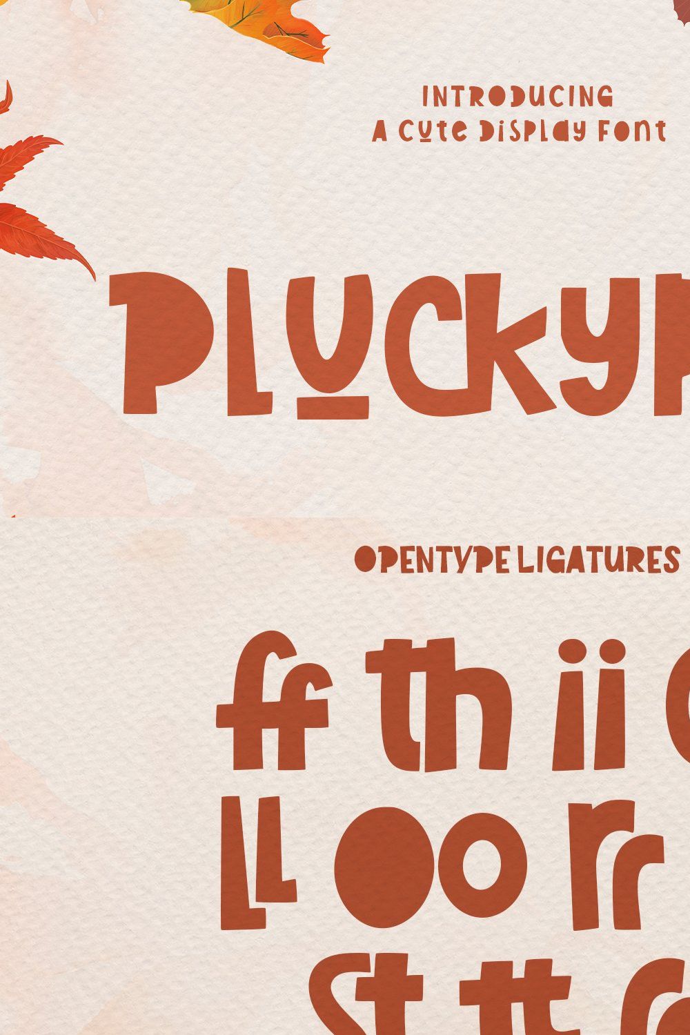 Pluckypot Cute Display Font pinterest preview image.