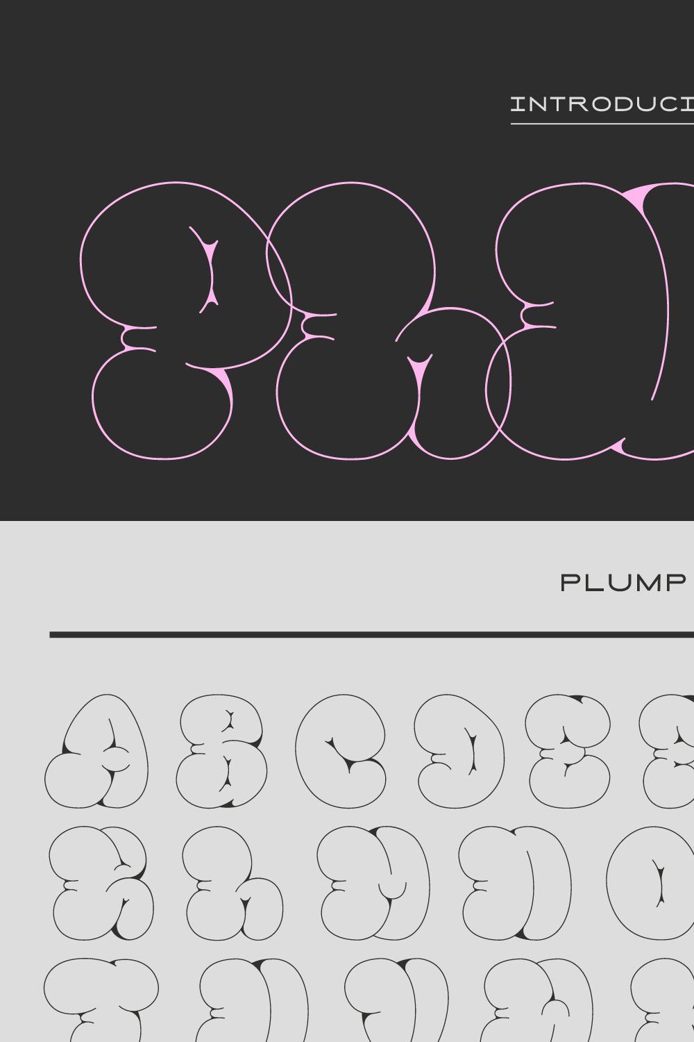 Plump: A Bubble Letter Font pinterest preview image.
