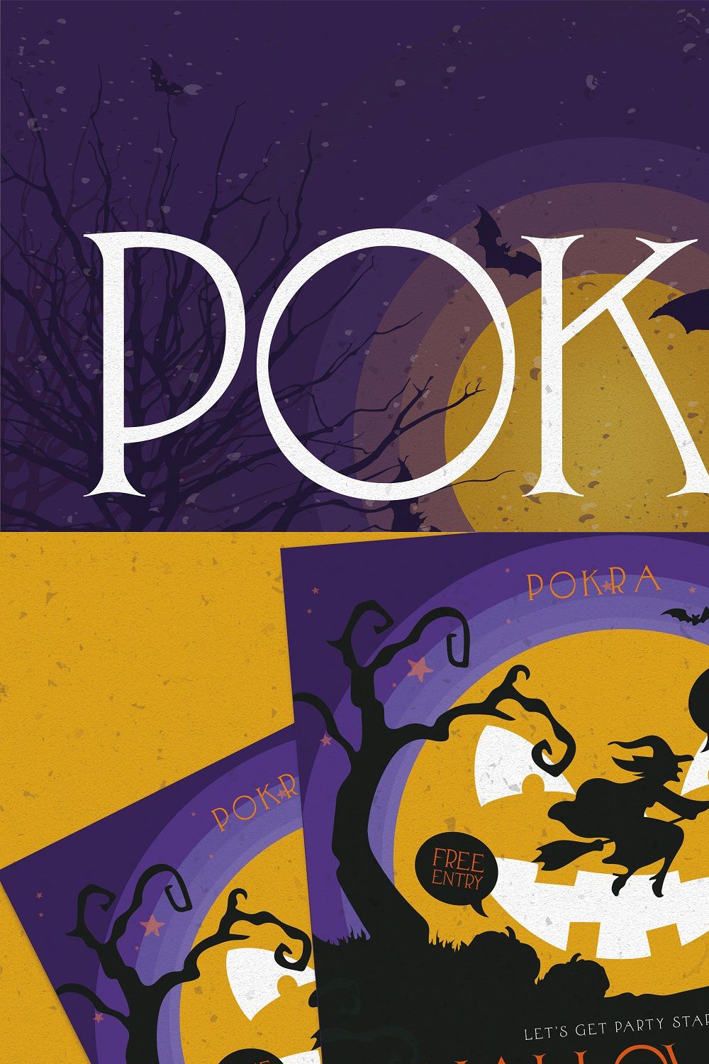 Pokra - Halloween Typeface pinterest preview image.