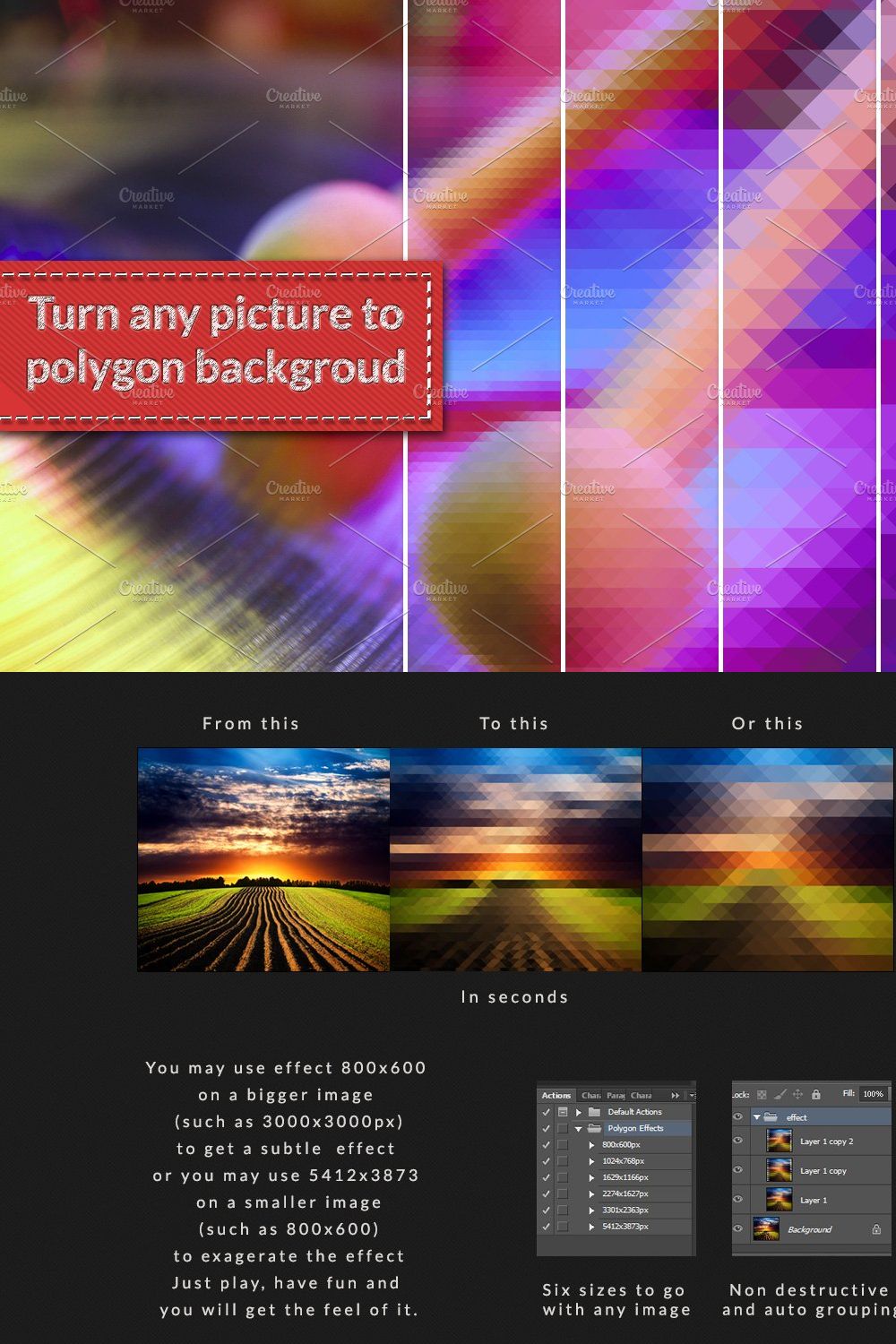 Polygon Effects Action pinterest preview image.