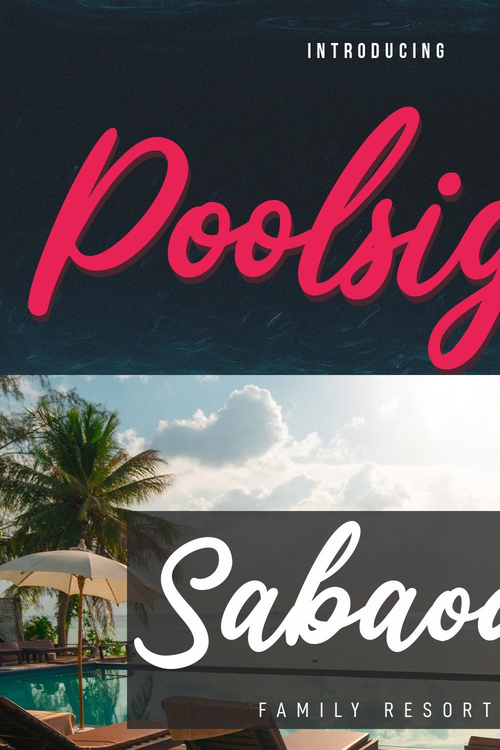 Poolsight Script Font pinterest preview image.