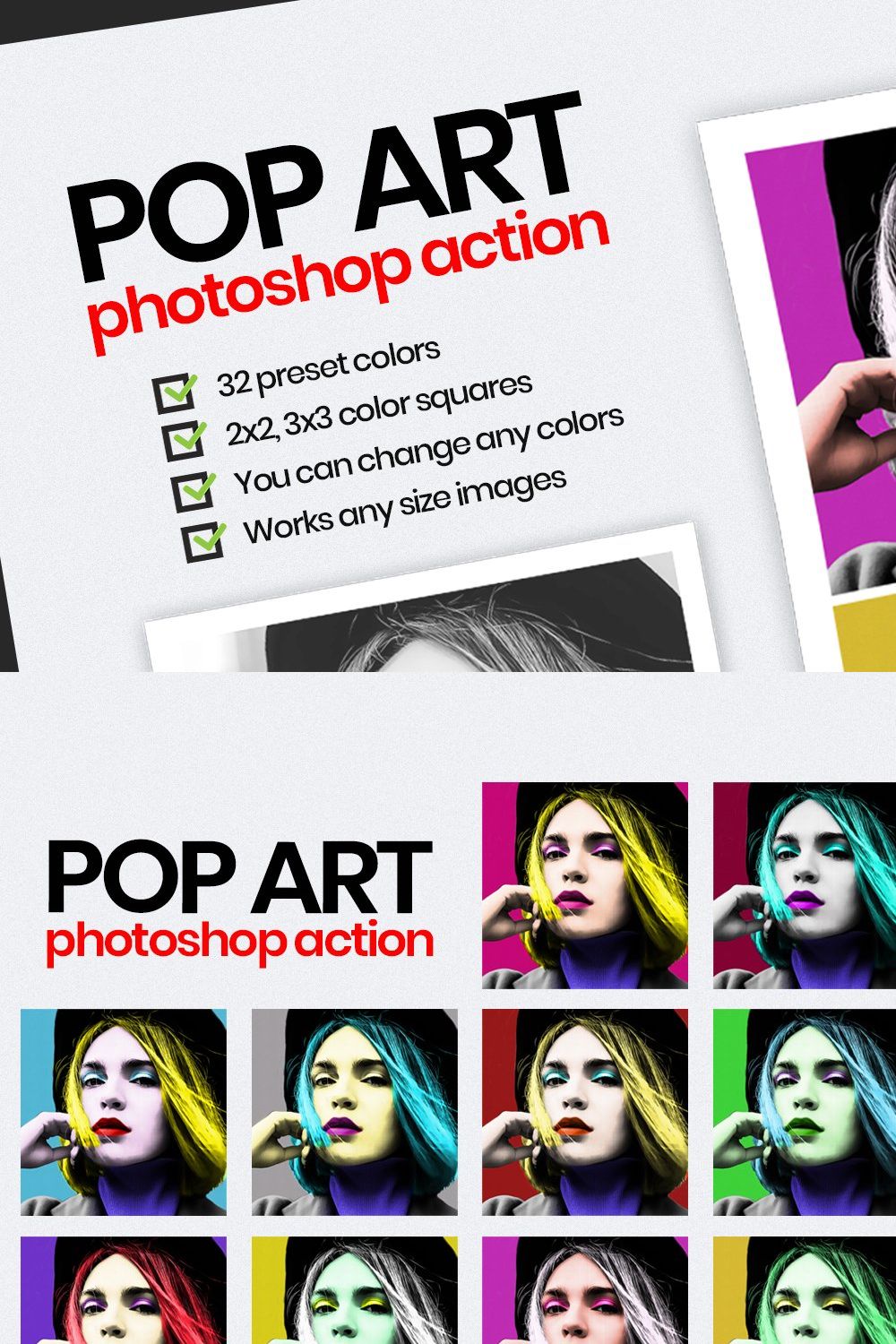 POP ART - PS Action pinterest preview image.