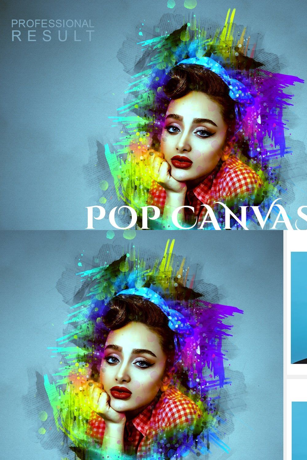 Pop Canvas Photoshop Action pinterest preview image.