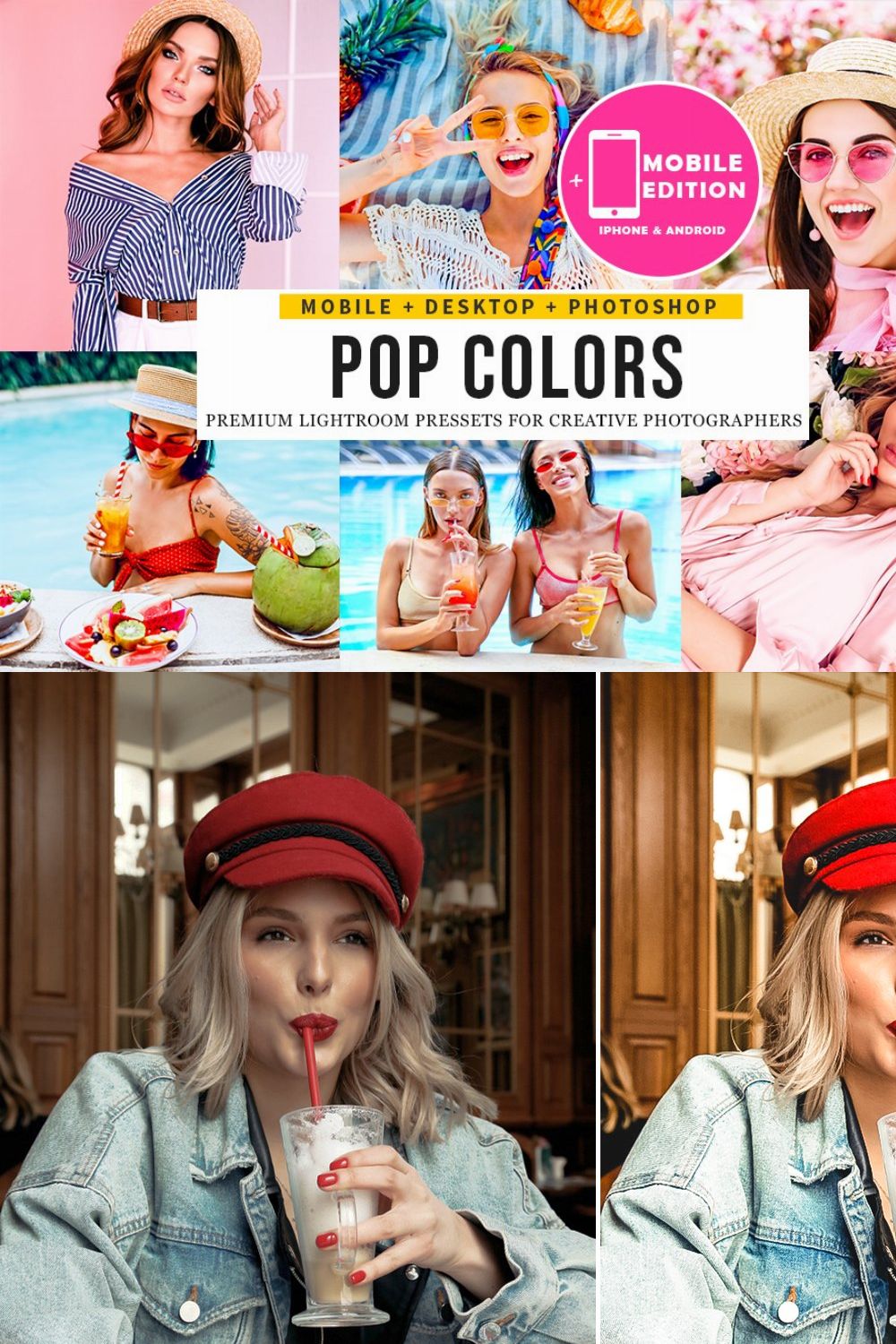 Pop Colors Lightroom Presets pinterest preview image.