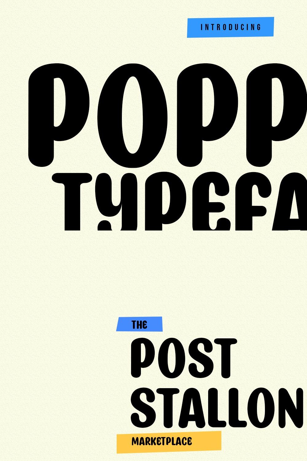 Poppet Rounded Display Font pinterest preview image.