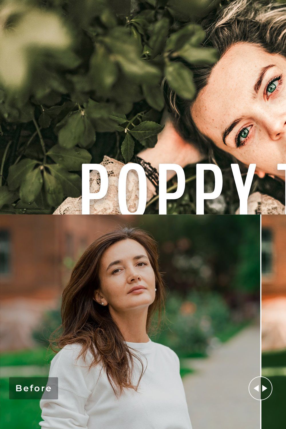 Poppy Topaz Pro Lightroom Presets pinterest preview image.