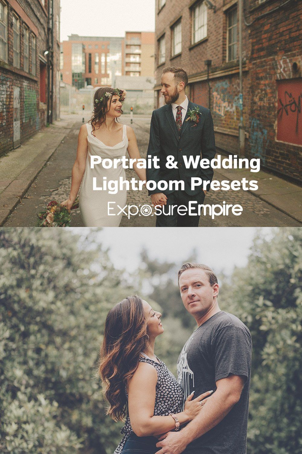 Portrait & Wedding Lightroom Presets pinterest preview image.