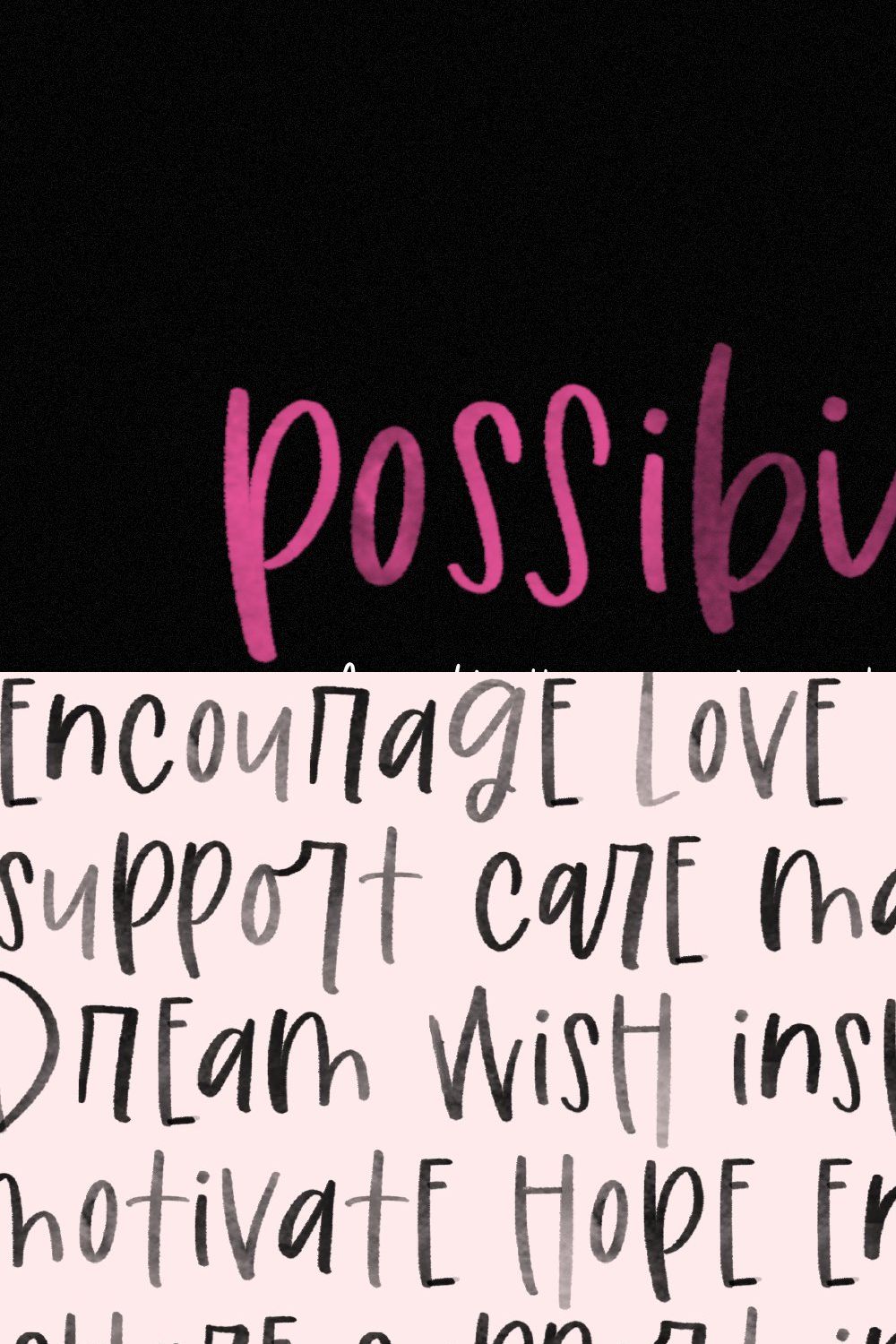 Possibilities | Handwritten SVG Font pinterest preview image.