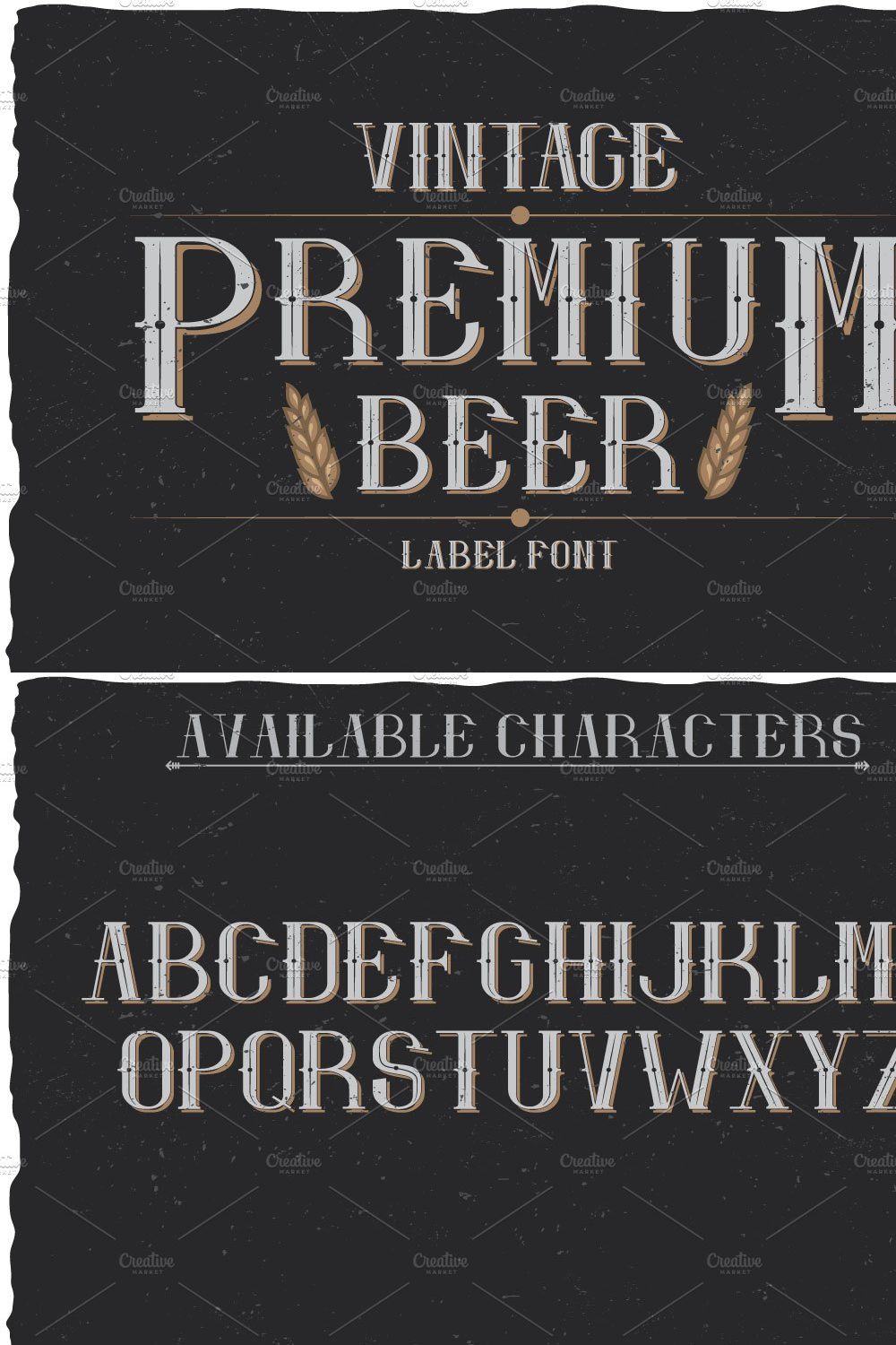 Premium Beer Vintage Label Typeface pinterest preview image.