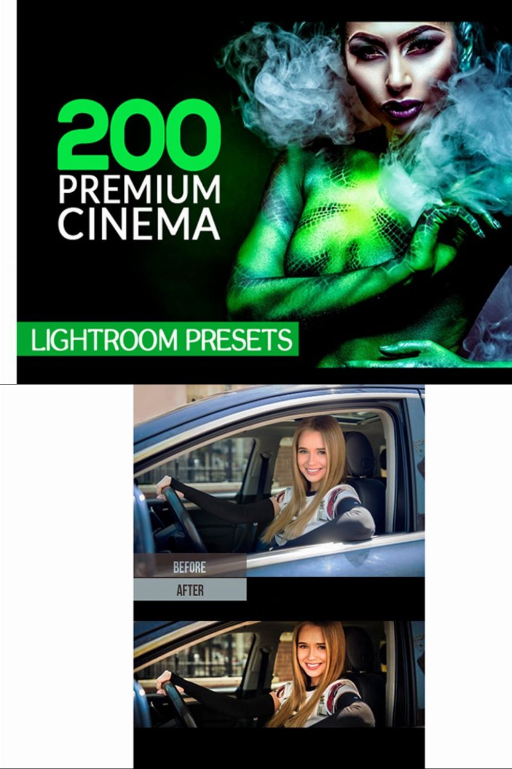 Premium Cinema Lightroom Presets pinterest preview image.