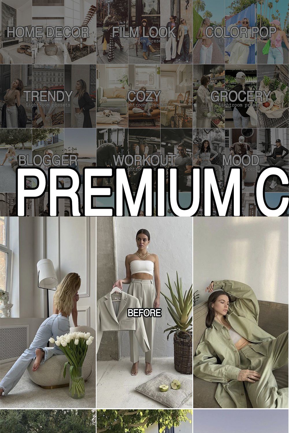 Premium Collection Lightroom Presets pinterest preview image.