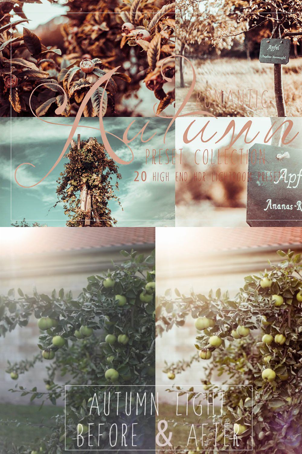 Premium HDR Lightroom Autumn Presets pinterest preview image.