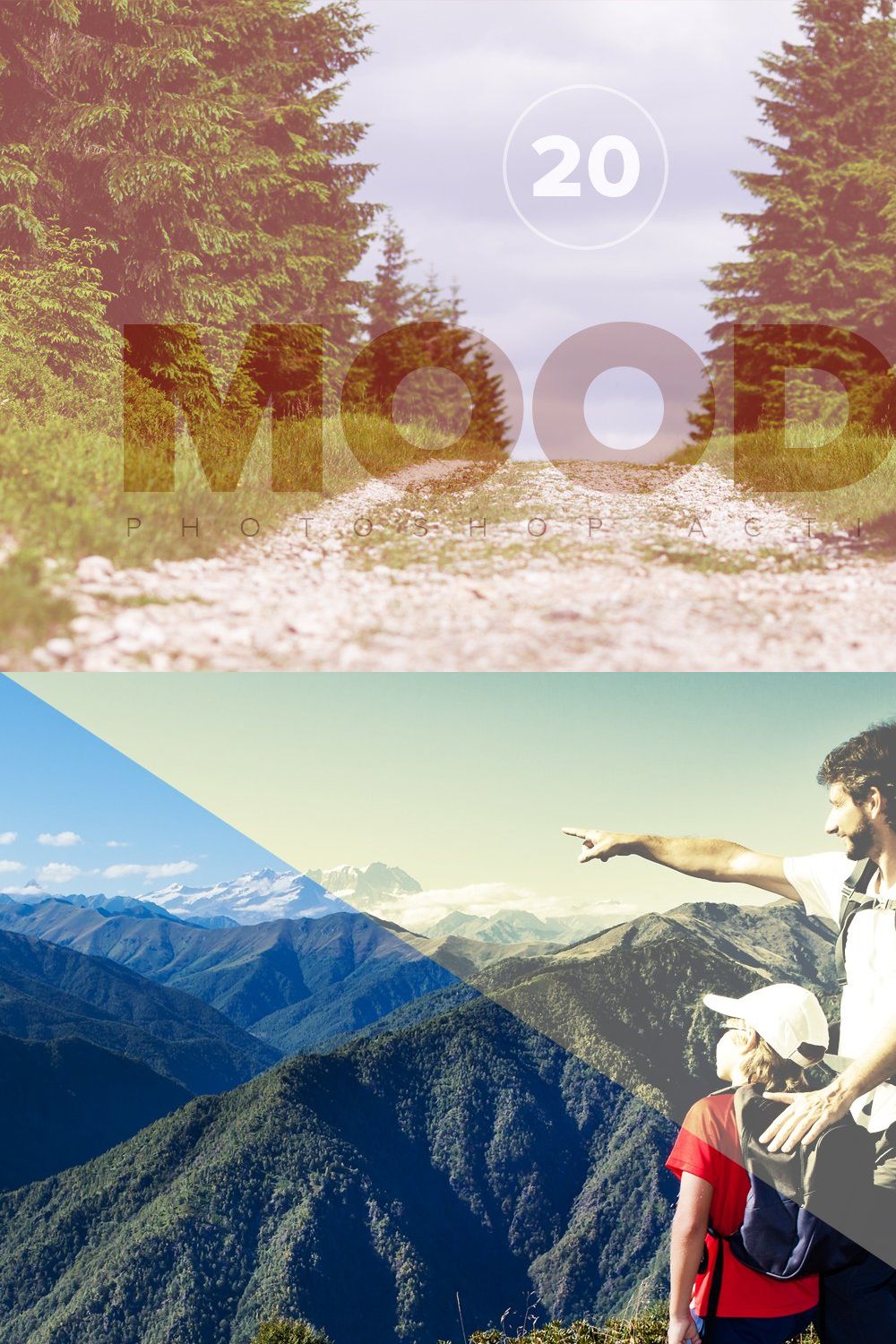 Premium Moods PS Actions pinterest preview image.