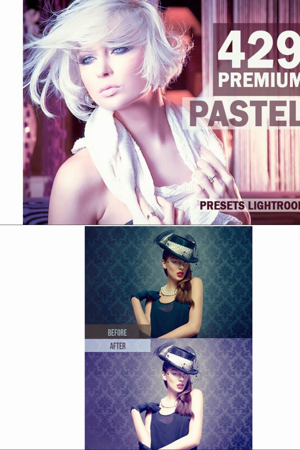 Premium Pastel Lightroom Presets pinterest preview image.
