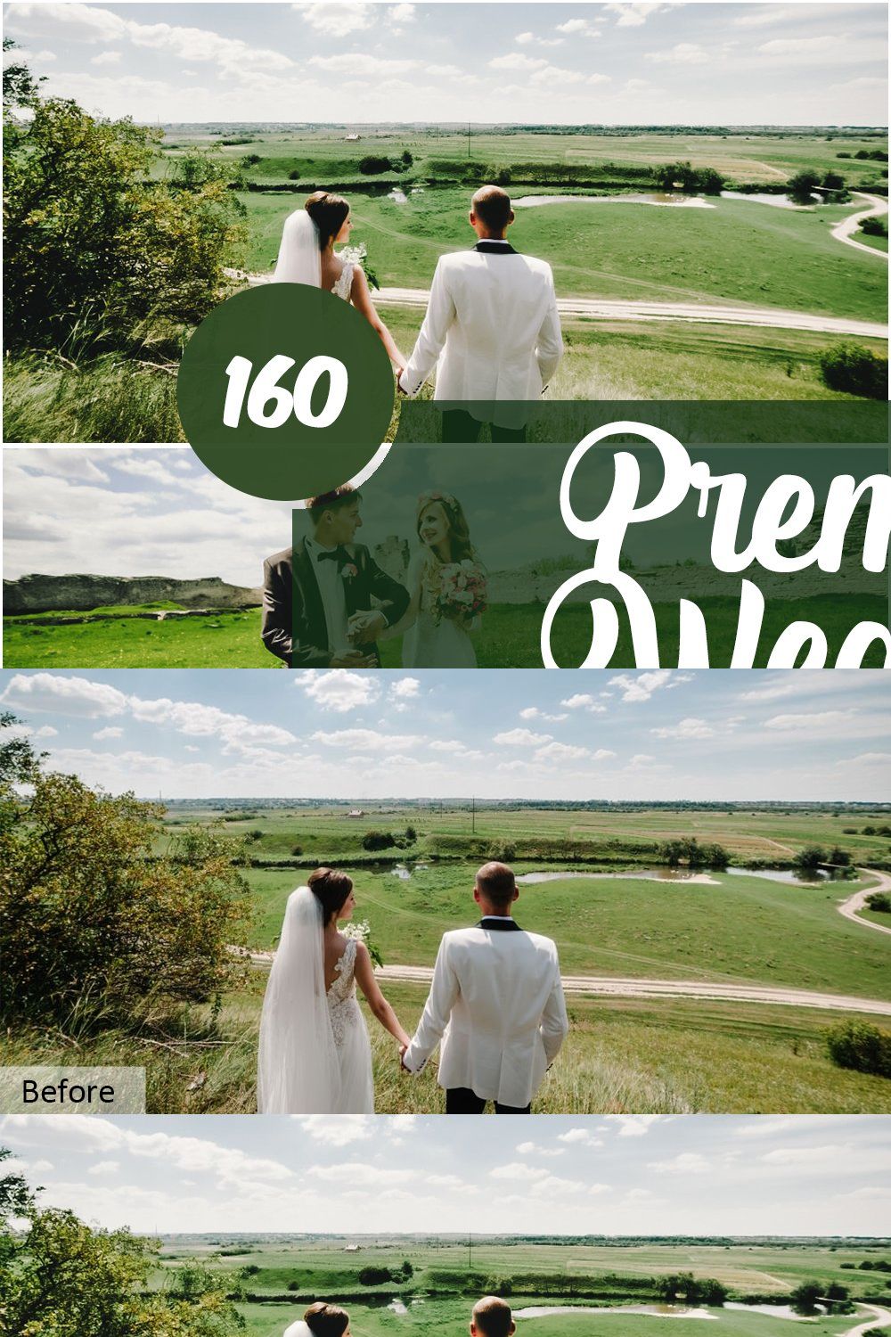 Premium Wedding Photoshop Actions pinterest preview image.