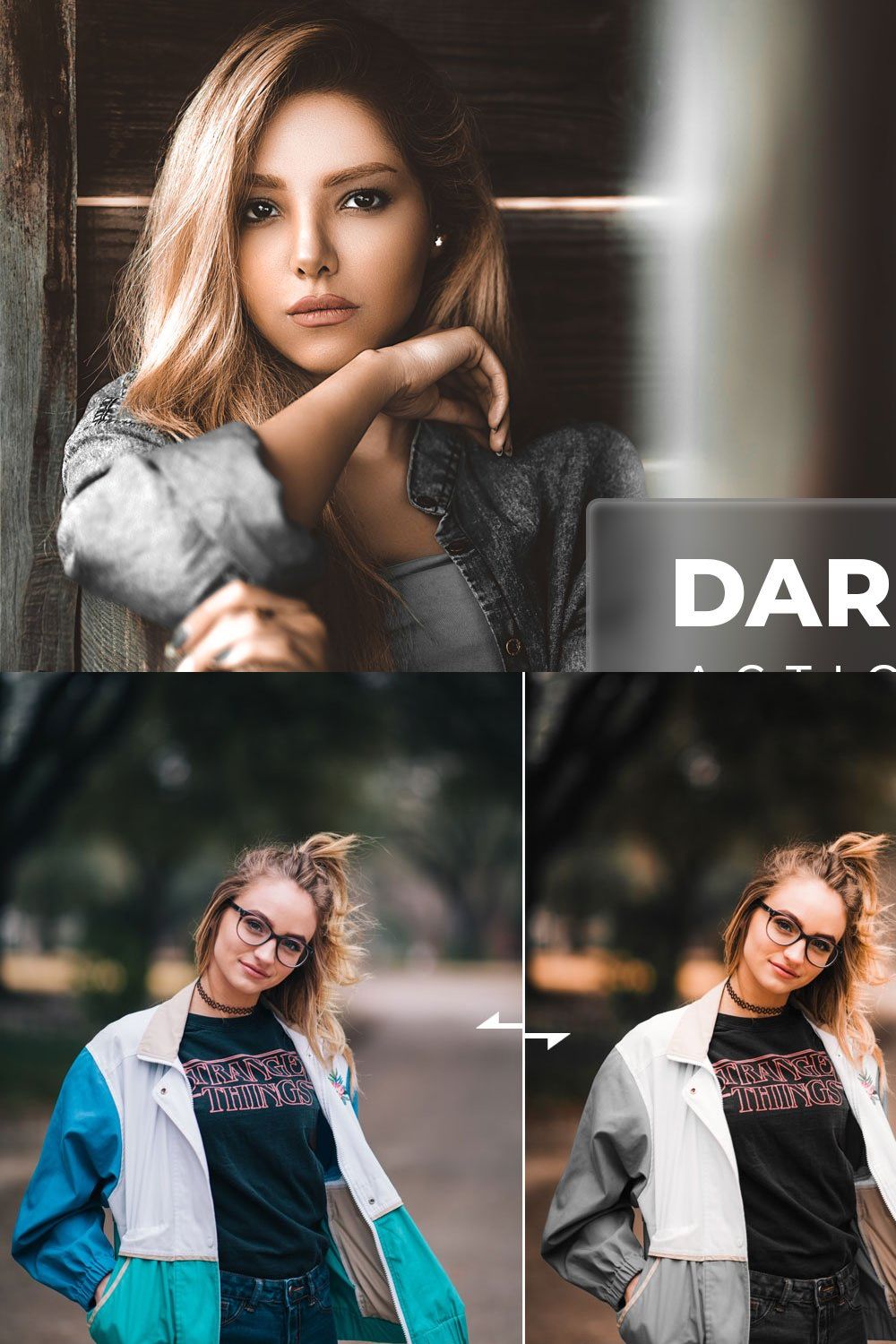 Preset & Action Dark Creamy Tone pinterest preview image.