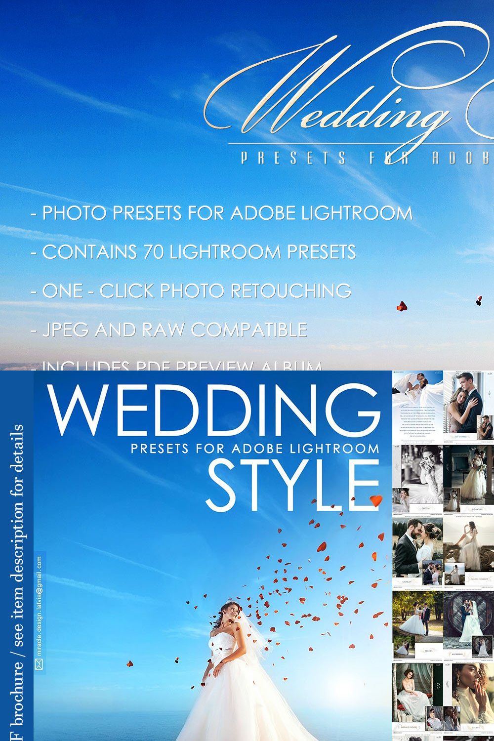 Presets for Lightroom / Wedding pinterest preview image.