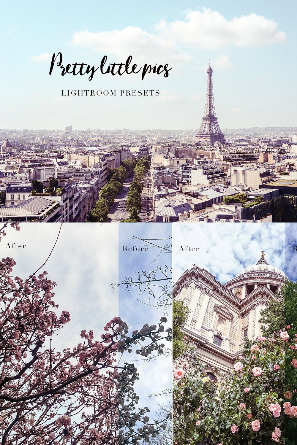 Pretty Lightroom Presets pinterest preview image.