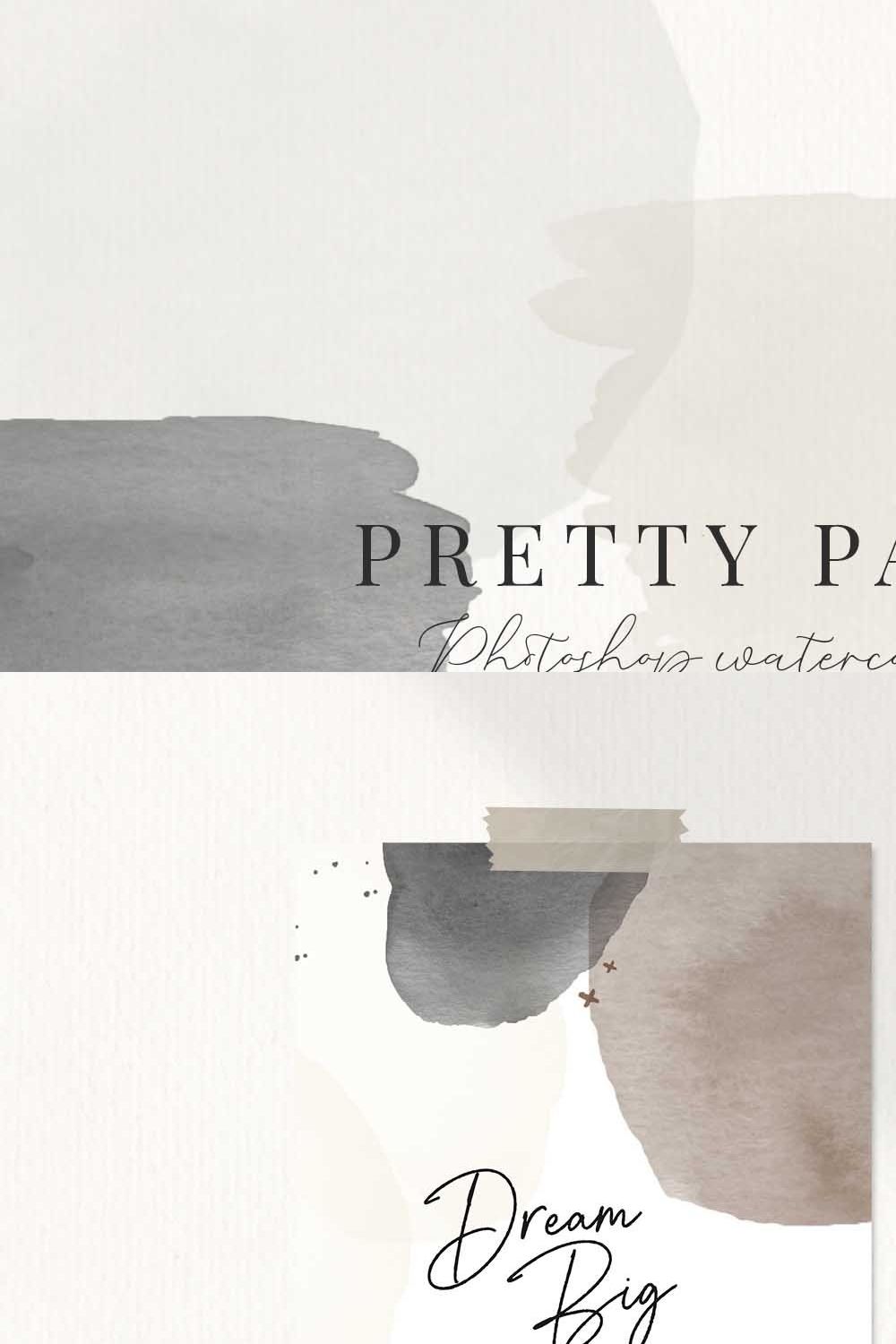 Pretty Palette PS Watercolor Brushes pinterest preview image.