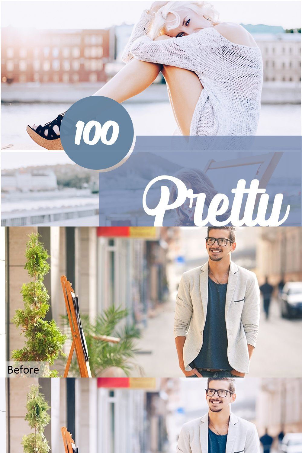 Pretty Pastel Photoshop Actions pinterest preview image.