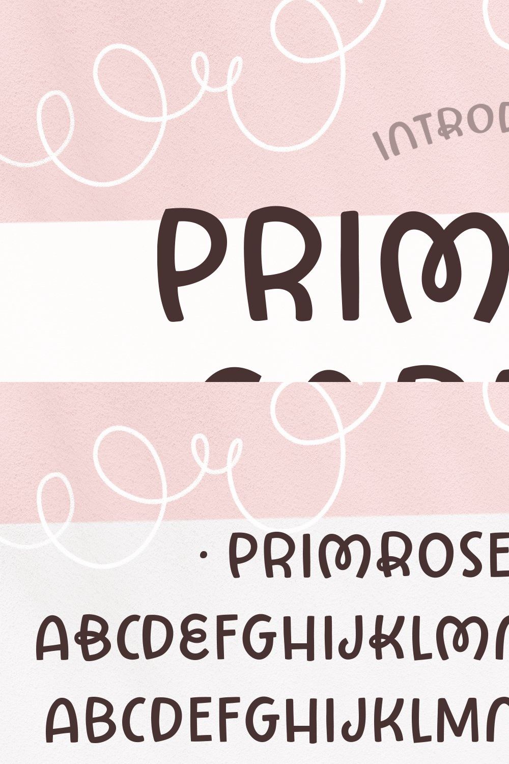 Primrose Gardens a lovely loopy font pinterest preview image.