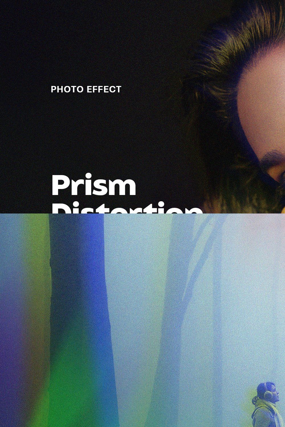 Prism Distortion Photoshop Effect pinterest preview image.