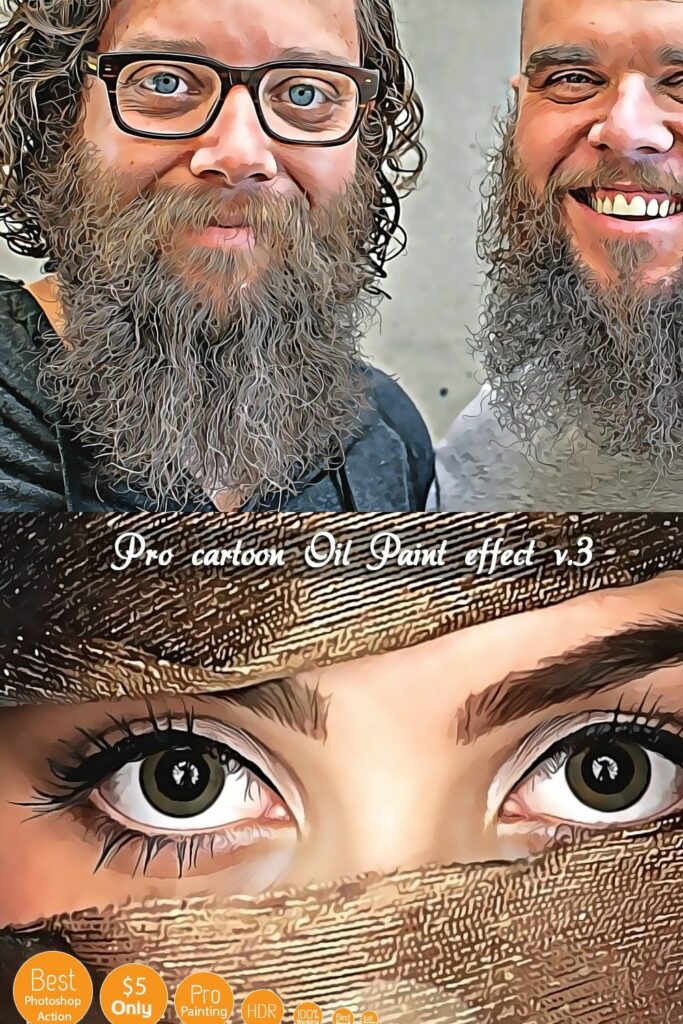 Pro Cartoon Oil Painting effect v.3 MasterBundles