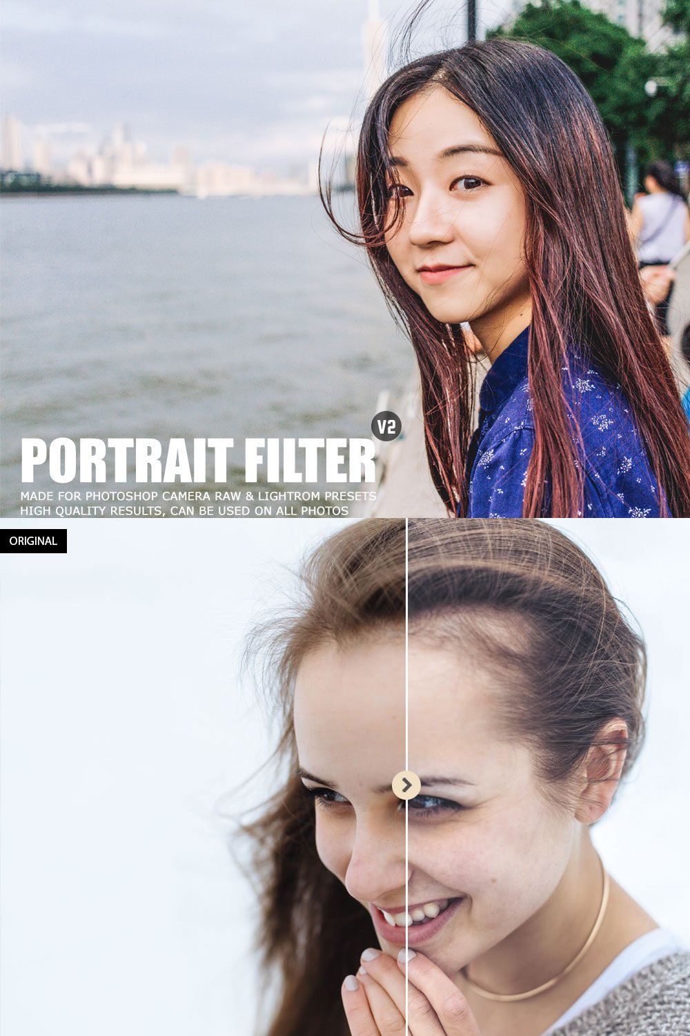 Pro Portrait Lightroom Presets Ver.2 pinterest preview image.