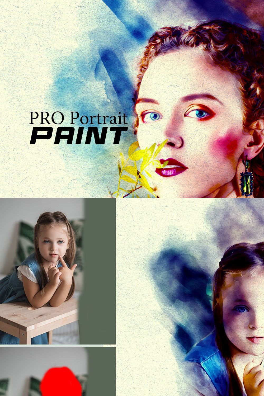 PRO Portrait Paint Photo Effect pinterest preview image.