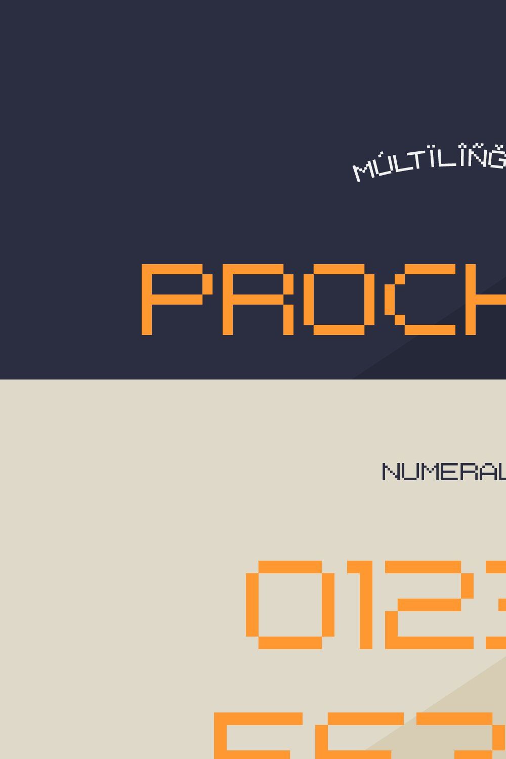 Prochamp Pixel Font pinterest preview image.