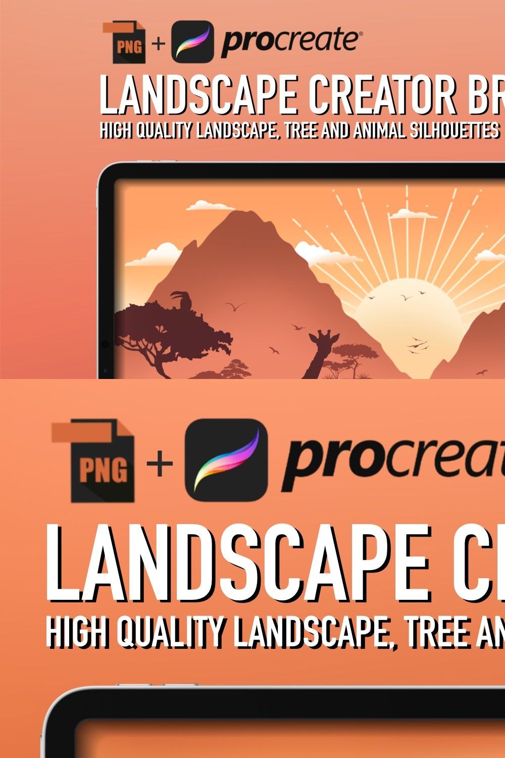 Procreate Landscape creator pinterest preview image.