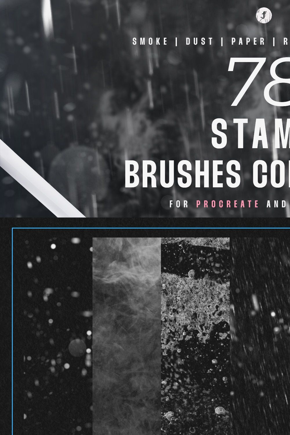 Procreate Stamp Brushes Collection pinterest preview image.