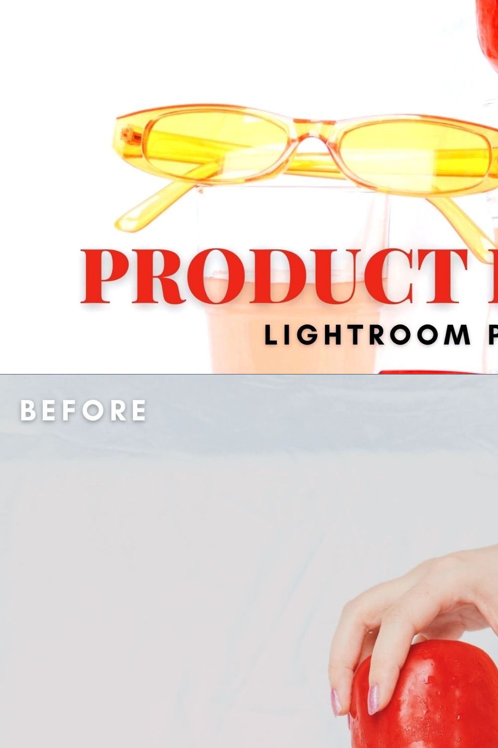 Product Photography Lightroom Preset pinterest preview image.
