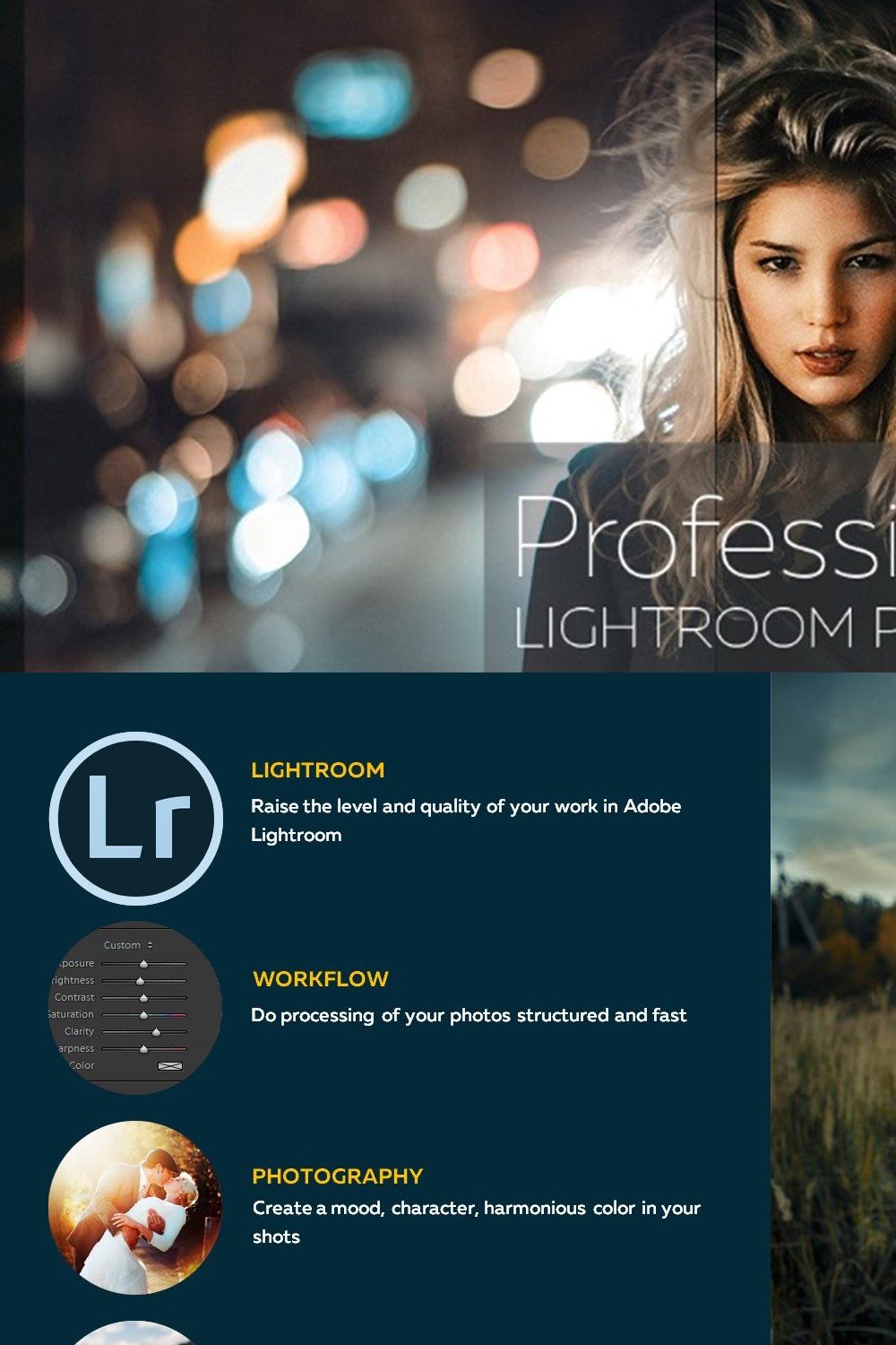 Professional Lightroom Presets pinterest preview image.