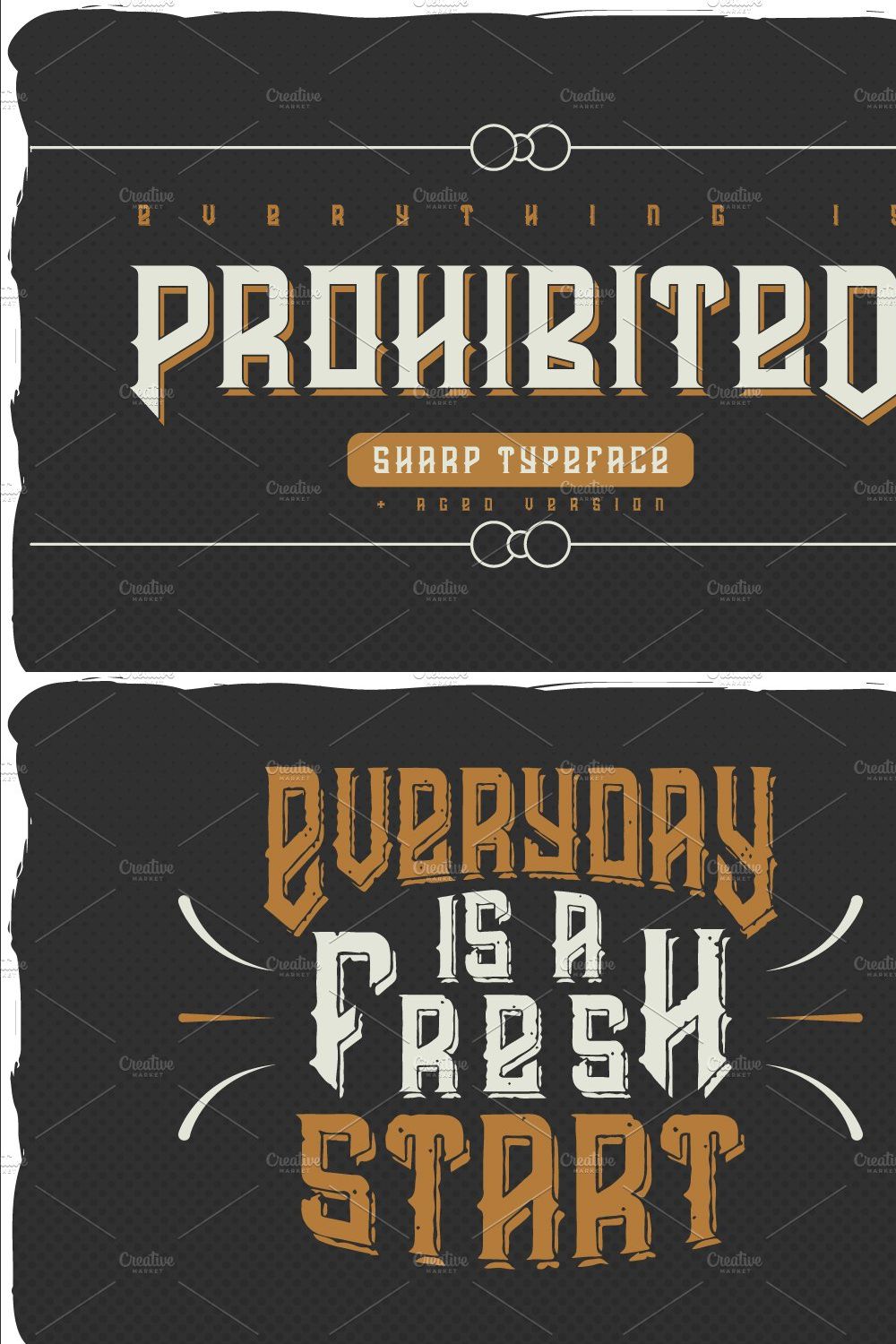 Prohibited typeface pinterest preview image.