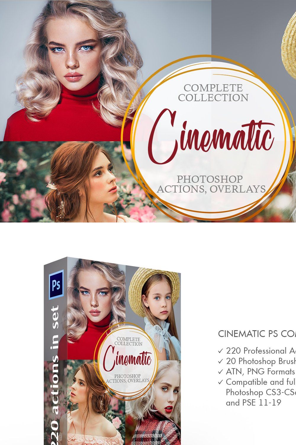 Ps Cinematic Actions - Complete pinterest preview image.