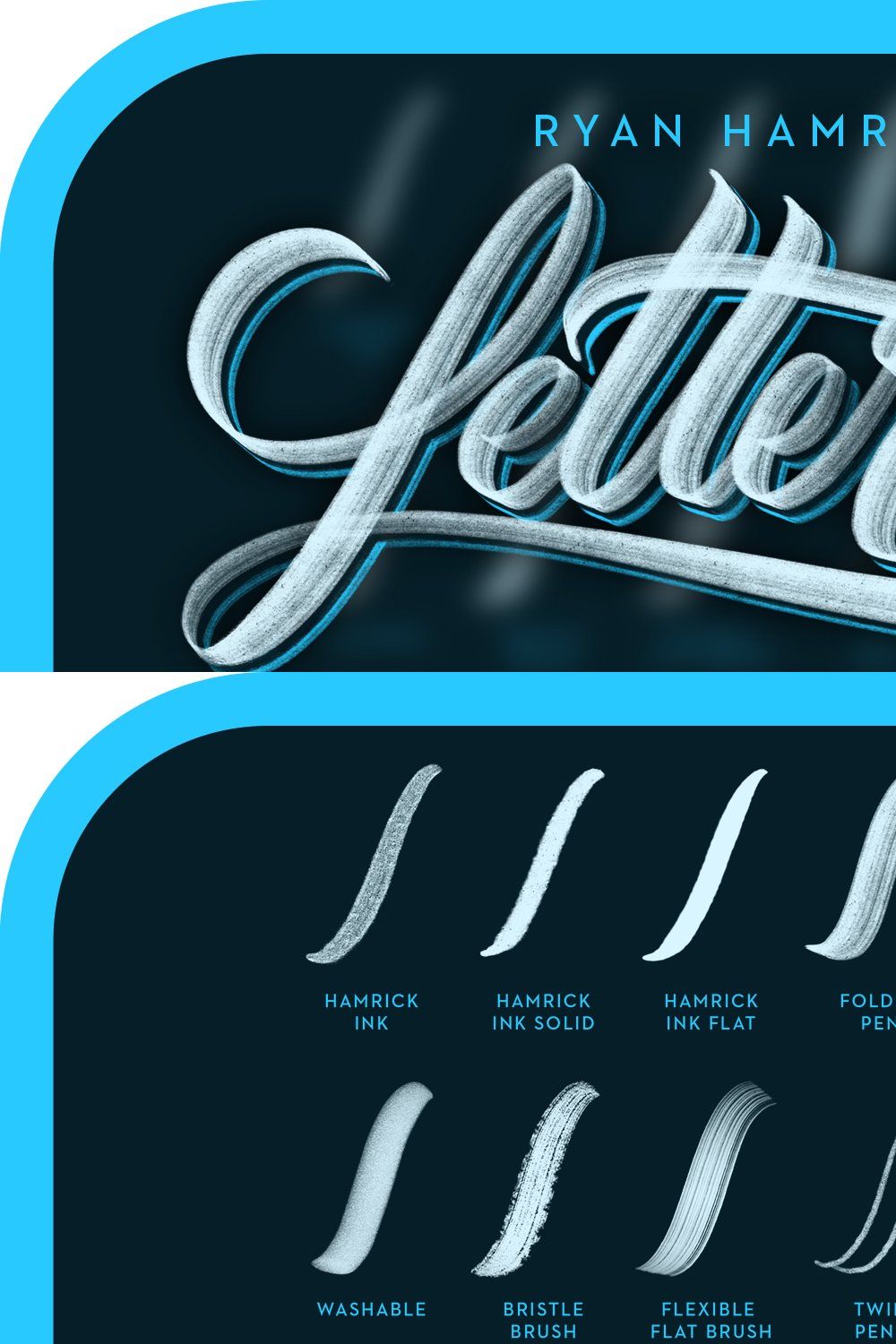 PS Lettering Brushes (Deluxe) pinterest preview image.