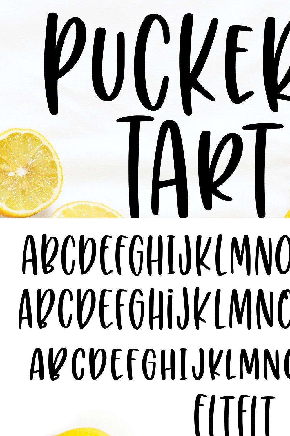 Puckery Tart: a tasty lettering font pinterest preview image.