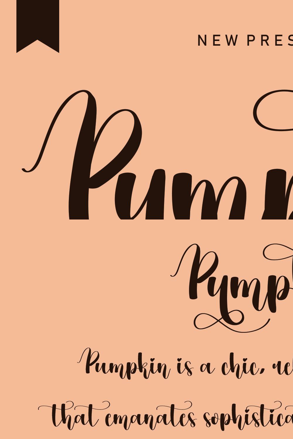 Pumpkin | Script font pinterest preview image.