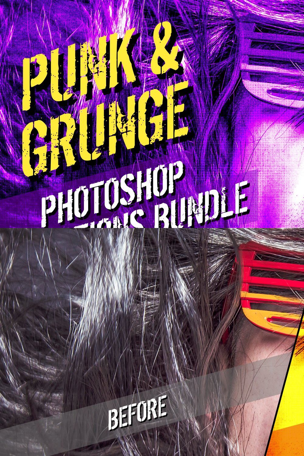 Punk & Grunge | Photoshop Actions pinterest preview image.