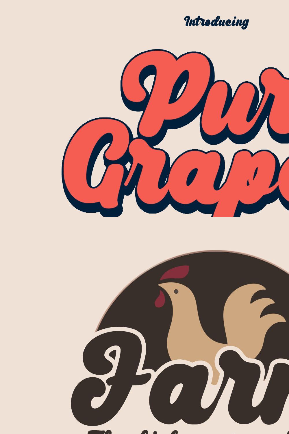 Pure Grapes Retro Cursive Font pinterest preview image.