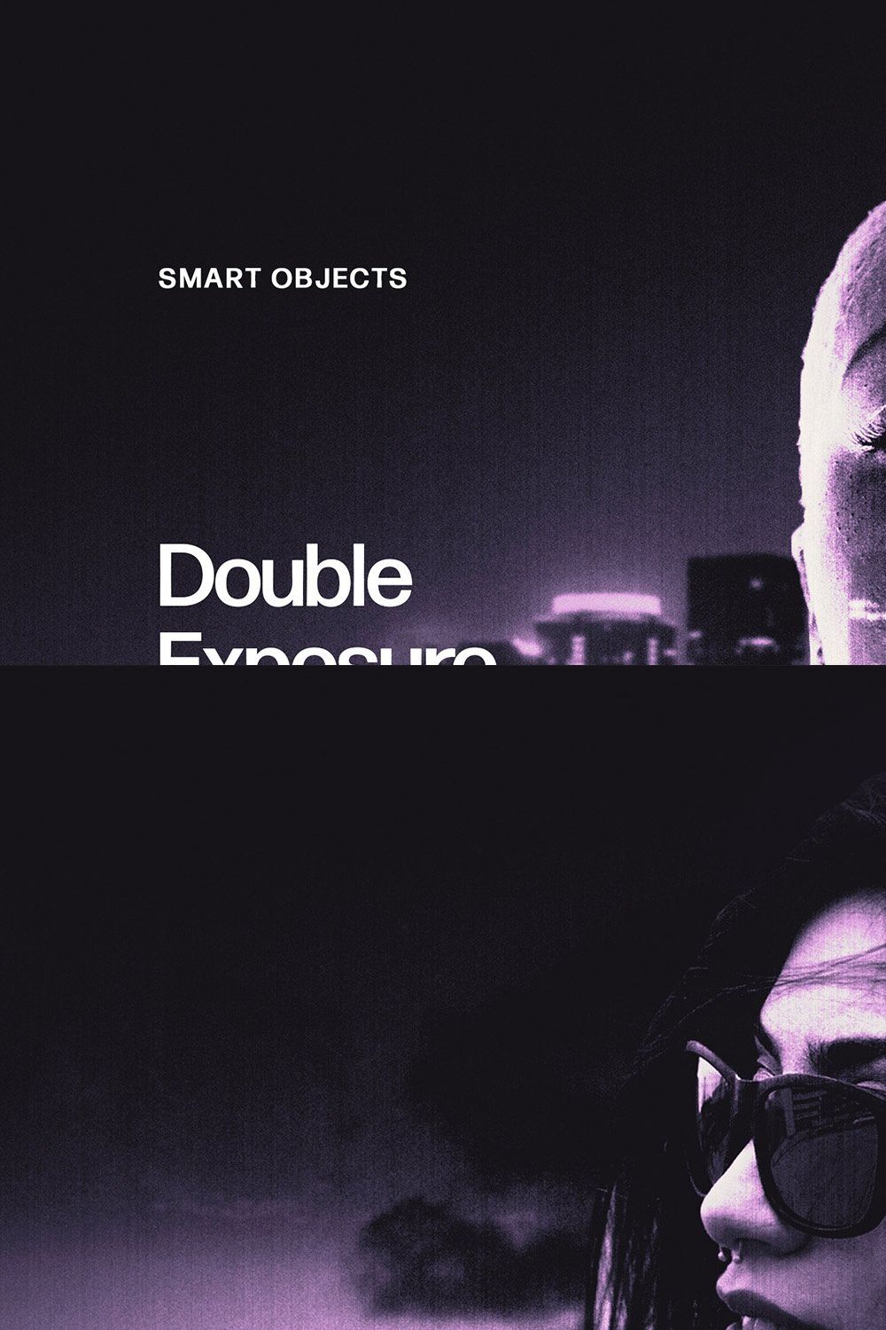 Purple Double Exposure Effect pinterest preview image.