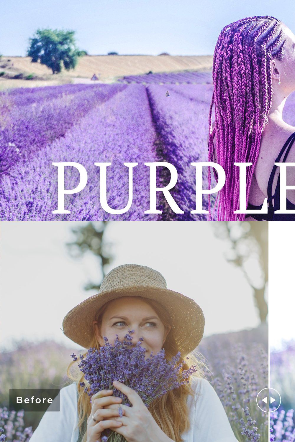 Purple Yam Pro Lightroom Presets pinterest preview image.