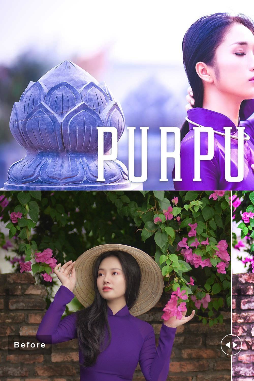 Purpureus Pro Lightroom Presets pinterest preview image.