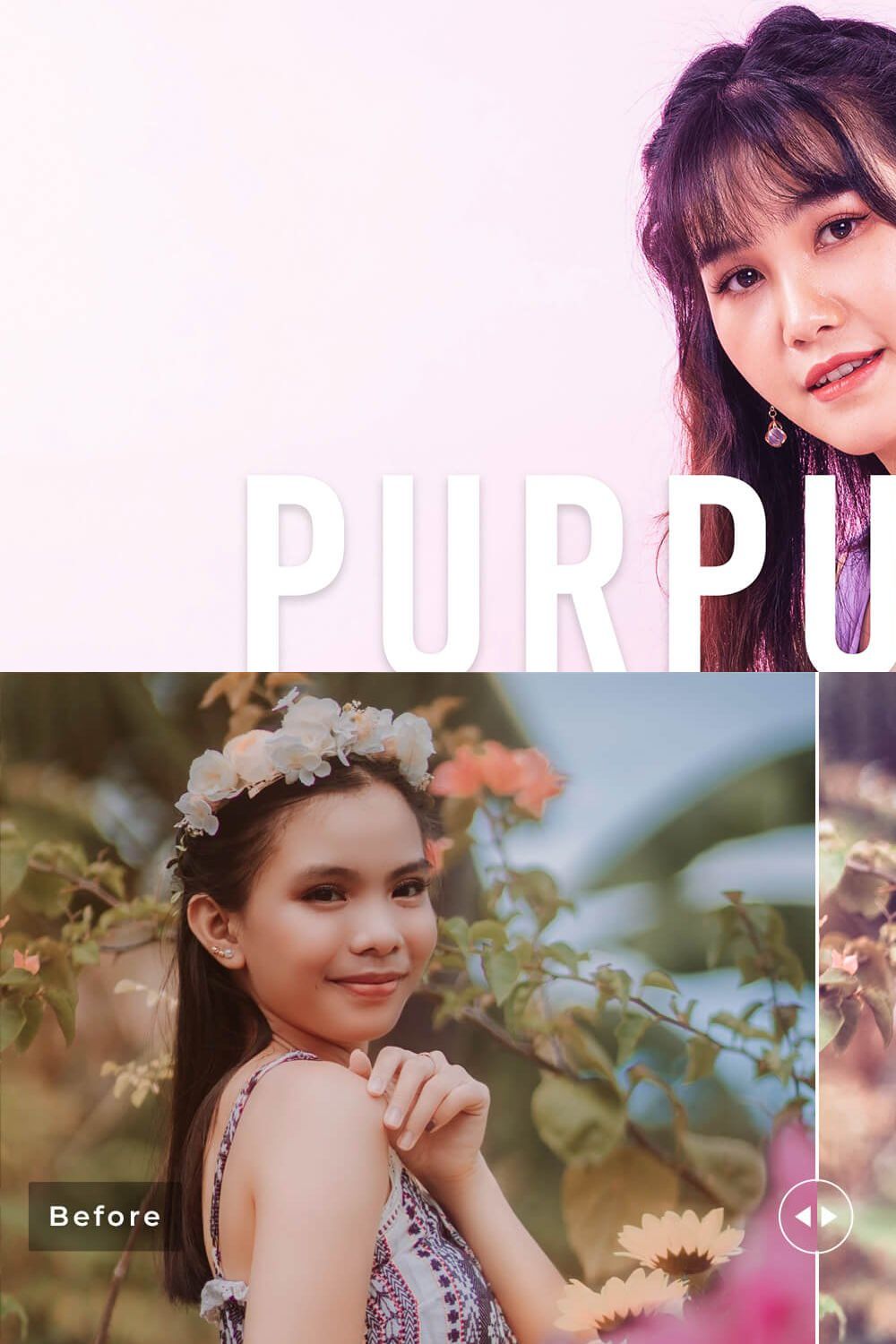 Purpurite Pro Lightroom Presets pinterest preview image.