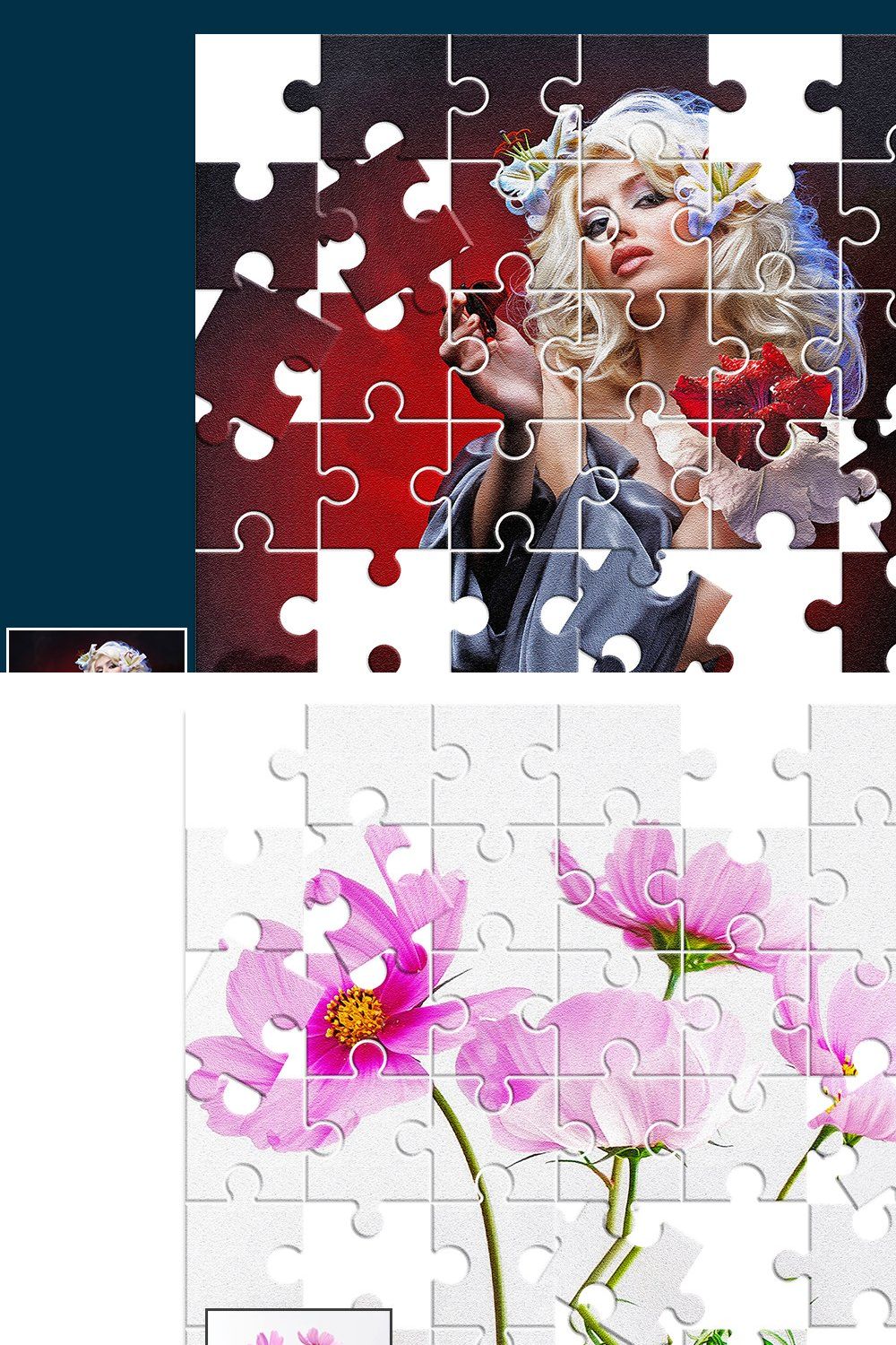 Puzzle Effect  Photoshop Action pinterest preview image.