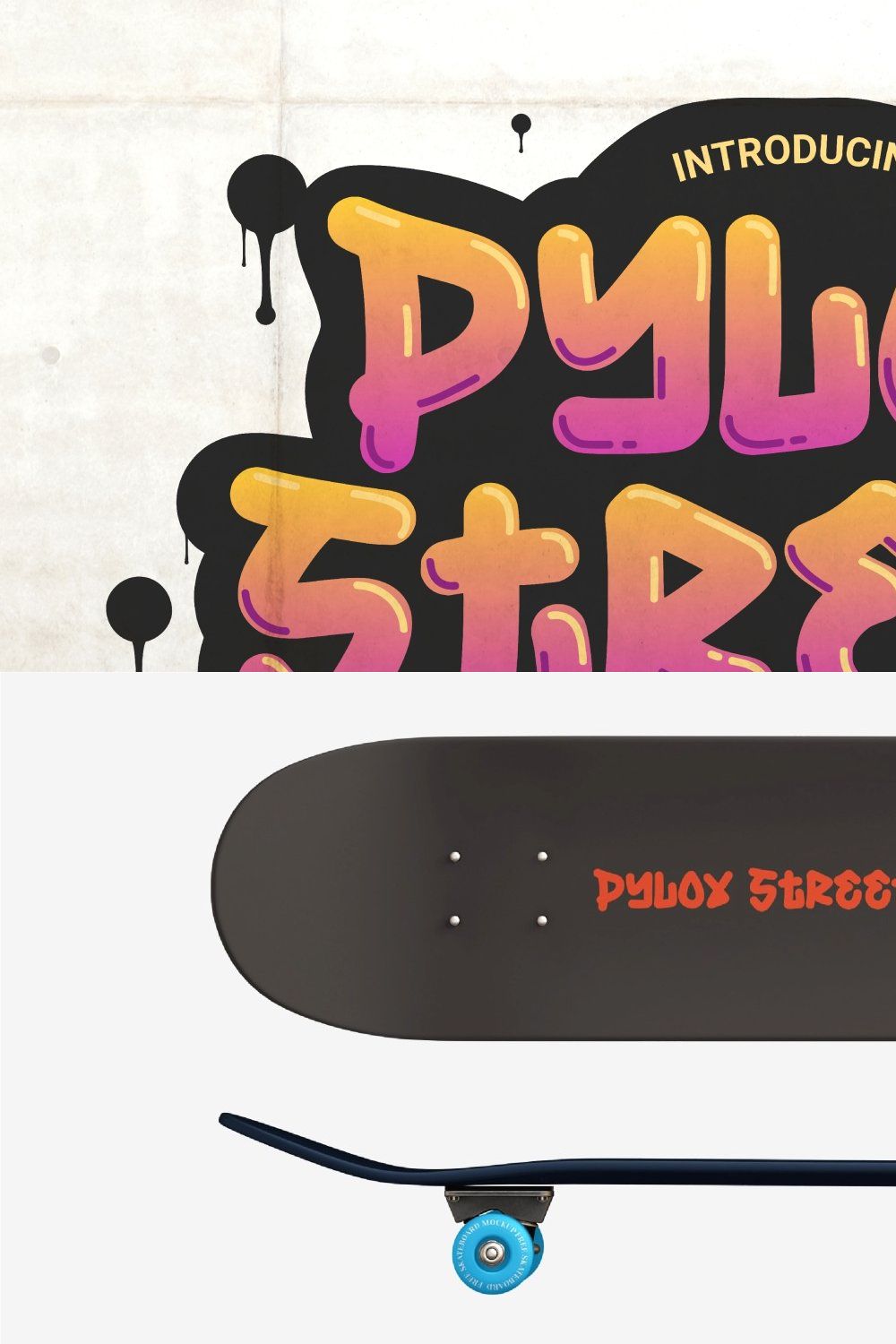 Pylox Street - Bold Graffiti Font pinterest preview image.